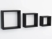 Sada 3 poliček Quadrio, čierne%