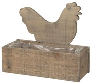 Drevený truhlík sa sliepočkou a patinou Eves - 30 * 13 * 24 cm