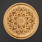 AMADEA Drevená servírovacia doska - podnos mandala, masívne drevo, 30 cm