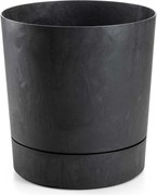 Květináč s podmiskou AZALEA 35 cm černý beton
