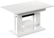 Rozkladací stôl Iso 110/170x65cm Biely lesk
