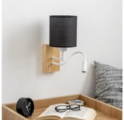Brilagi - LED Nástenná lampa NUBILA WOOD 1xE27/25W/230V + LED/3W dub/čierna