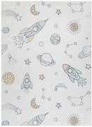 Dywany Łuszczów, Detský kusový koberec Bambino 1278 Space rocket cream, 80x150, viacfarebná, detská izba