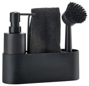 Čierny plastový/silikónový stojan na umývacie prostriedky Singles – Zone