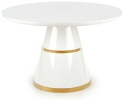Stôl Vegas 120 Mdf/Oceľ – Biely/Zlatá