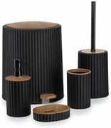 Sada kúpeľňových doplnkov Roza čierna/s povrchovou úpravou v dekore dreva