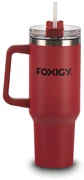 Foxigy Termohrnček do auta so slamkou 1200 ml Burgundy