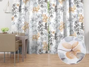 Biante Bavlnený záves Sandra SA-367 Sivo-oranžové kvety na bielom 140x140 cm