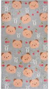 Sivý/hnedý prateľný detský koberec 60x100 cm Cute Teddies – Vitaus