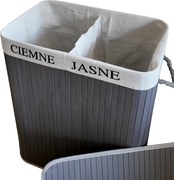 TRENDIE Bambusový kôš na prádlo 100l šedý + DARČEK