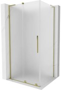 Mexen Velar L, sprchový kút s posuvnými dverami 90 x 75 cm, 8mm sklo námraza, zlatá lesklá, 871-090-075-33-50