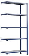 Bezskrutkové kovové regály prídavný modul 250x100cm T profil