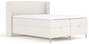 Krémová boxspring posteľ s úložným priestorom 180x200 cm Monpelli – Maison de Rêve