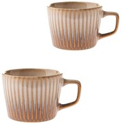 Béžové kameninové hrnčeky v súprave 2 ks na cappuccino 190 ml Tone – Dakls