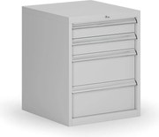 Závesný dielenský box k stolu G8, 4 zásuvky, 560 x 600 x 700 mm, sivá