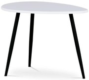 Konferenční stůl, MDF deska, bilý matt, černý kov