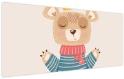 Obraz - Béžový medvedík s korunkou (120x50 cm)