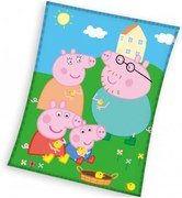 Veľká coral fleece deka Prasiatko Peppa a kuriatka - gramáž 240 g/m² - 150 x 200 cm