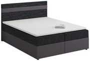 Manželská posteľ Boxspring 140x200 cm Mimosa Comfort (melírovaná čierna + tmavosivá) (s roštom a matracom). Akcia -20%. Vlastná spoľahlivá doprava až k Vám domov. 1056228