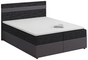 Manželská posteľ Boxspring 140x200 cm Mimosa Comfort (melírovaná čierna + tmavosivá) (s roštom a matracom). Akcia -20%. Vlastná spoľahlivá doprava až k Vám domov. 1056228