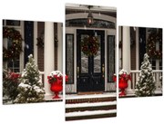 Obraz - Vianočne nazdobený dom (90x60 cm)