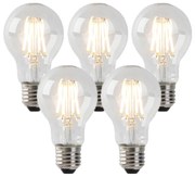 Sada 5 stmievateľných LED žiaroviek s čírym sklom E27 4W 320lm 2200K