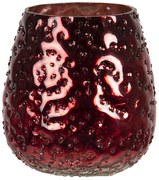 Červený bublinkový sklenený svietnik Bubble S - Ø 9 * 10 cm