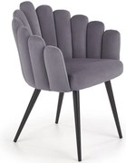 Stolička K410 Velvet/Kov Šedá
