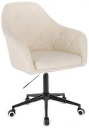 LuxuryForm DESIGN Kreslo ANDORA na čiernej podstave s kolieskami - krémové
