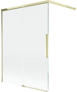 Mexen Rox, 2-krídlová posuvná vaňová zástena 120 x 150 cm, 8mm číre sklo, zlatý lesklý profil, 8C9-120-003-50-00