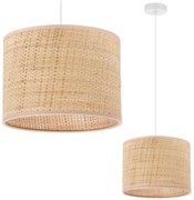 Závesné svietidlo Rattan, 1x ratanové tienidlo, (fi 20cm), w