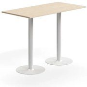 Barový stôl ALVA, 1400x700x1000 mm, HPL, biela/breza