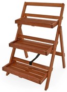 Drevený stojan na kvety TULIP, 3 úrovne, 56x59x79cm, hnedá Casaria