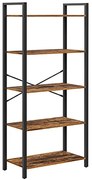 Industriálna knižnica, 5 políc, 153x66x30cm