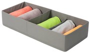 VERK GROUP Organizér do šatne, 2 priehradky, textilný sivý 51 x 20 x 10 cm