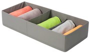 VERK GROUP Organizér do šatny, 2 přihrádky, textilní šedý 51 x 20 x 10 cm