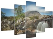 Obraz vodopádov a hory (150x105 cm)