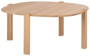 Okrúhly konferenčný stolík z dubového dreva v prírodnej farbe ø 100 cm Kulin – Gazzda