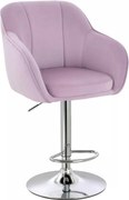 LuxuryForm DESIGN Barová stolička AVOLA VELUR na striebornom tanieri - levanduľa