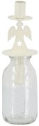 Krémový antik svietnik anjel s pohárom na úzku sviečku - Ø 5*17 cm / 100ml