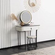 Toaletný stolík so zrkadlom a taburetom Umbria biela 80cm