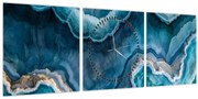 Obraz - Akvamarín detail (s hodinami) (90x30 cm)