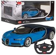 Bugatti Chiron modrý model RASTAR 1:14 Diaľkovo ovládané auto + LED svetlá + diaľkové ovládanie 2,4 GHz