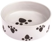 Keramická miska pre psa Labka biela, 15 x 5 cm