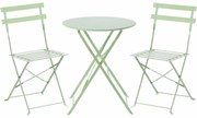 Aldotrade Záhradný skladací nábytok Bea zelená, set stôl a 2 stoličky