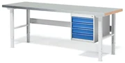 Dielenský stôl SOLID so 4 zásuvkami, 2000x800 mm, nosnosť 750 kg, oceľ