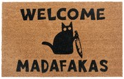 Rohožka Welcome madafakas 105668 – na von aj na doma, 45x75, hnedá, chodba / predsieň, Hanse Home