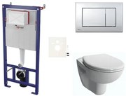 Cenovo zvýhodnený závesný WC set SAT do ľahkých stien / predstenová montáž + WC VitrA Normus SIKOSSNORBO21K