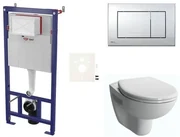 Cenovo zvýhodnený závesný WC set SAT do ľahkých stien / predstenová montáž + WC VitrA Normus SIKOSSNORBO21K