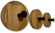 Dekorstudio Nástenný vešiak OVAL olejovaný dub - 3 kusy